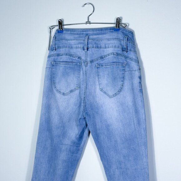 Mandee Denim Ibiza High Rise Push Up Jeans Size 9 Light Wash Skinny - Picture 1 of 11